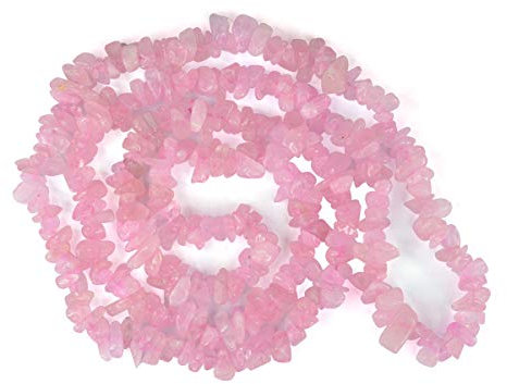 Aashita Creations Rose Quartz Mala Necklace Natural Crystal Stone Chip Bead Mala for Reiki Healing and Crystal Healing Stone