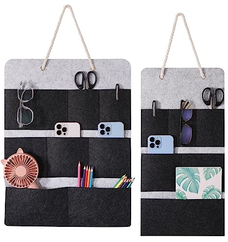 2 Stück Wandorganizer, Filz Hängeorganizer mit Mehreren Taschen, Wand Organizer hängend, Hängetasche Hängend Aufbewahrungstasche, Faltbar Hängeaufbewahrung für Wand Tür Bad Organizer
