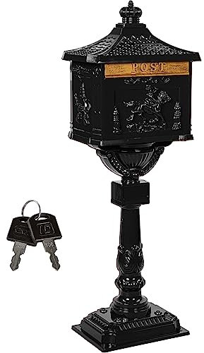 STILISTA Boîte aux Lettres Antique 118 cm en Aluminium Inoxydable, Choix de Couleurs, Noir