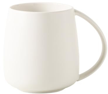 TREEWOO Klassische Keramik-Bauchbecher Mit GroßEm FassungsvermöGen, 380ml Nordische Kaffee-/Teetasse Mit Mattem Finish Und Griff FüR Zuhause, BüRo, MäNner Und Frauen (Weiß) Coffee Mug Ceramic Cup