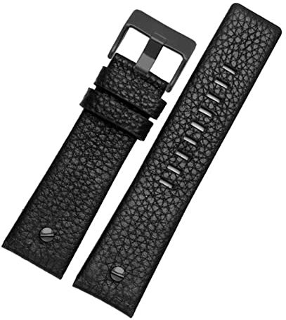 HKIDKK Lederarmband für Diesel DZ7395 DZ7370 DZ7257 DZ7430 Uhrenarmband Weiches Rindslederband Niet 24 m 26 mm 28 mm für Männer Frauen, 26 mm, Achat
