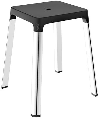 Keuco Bad-Hocker in Chrom und schwarz, Design by Studio F.A. Porsche, Dusch-Sitz, Anti-Rutsch-Füße für die Dusche, Belastbarkeit bis 150 kg, AXESS