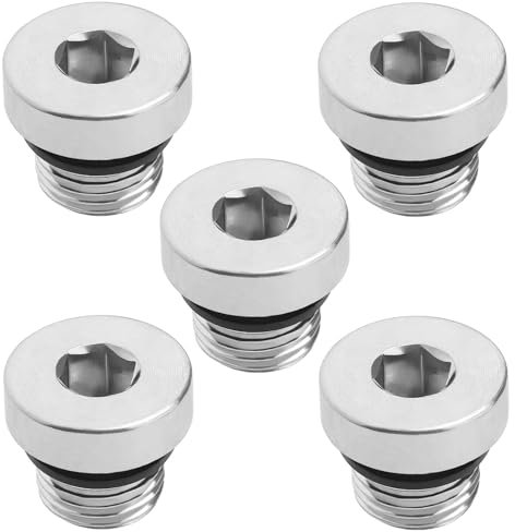 OTOTEC 5pcs 1/4 Pouces Bouchon d'étanchéité en Acier au Carbone avec Bouchon de Tuyau d'eau Hexagonal Intérieur pour Sceller l'étanchéité et Blocage des Pompes à Huile Hydrauliques