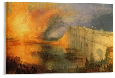 YOOSONG William Turner, Burning House of Lords And Commons, Poster, Leinwand, Wandkunst, Poster, dekorativ, moderner Druck, Bild, Kunstwerke, Poster, 20 x 30 cm