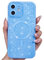Svanove Glitter Case for iPhone 12 Phone Case Magnetic Compatible with Magsafe, Sparkle Bling Shiny Cute Girly Design, Aesthetic Slim Soft TPU Mag Cover for Women Girl, Light Blue