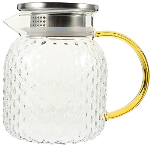 HUIHHAO Pichet à Eau Pichet en Verre avec Couvercle 1000 ML Carafes à Eau Thé glacé Boisson Jus Limonade Contenant for Restaurant à la Maison A(B)