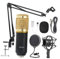 Alasum Kit de Micrófono de Grabación de Condensador Bm800 Soporte a Prueba de Golpes Tarjeta de Sonido