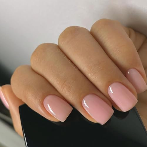 24Pcs Rosa Press on Nails, Soft Gel Press on Nails, Künstliche Fingernägel Zum Aufkleben, Glänzende Falsche Nägel Mit Voller Deckkraft, Acryl Klebe Nägel für Frauen Maniküre DIY