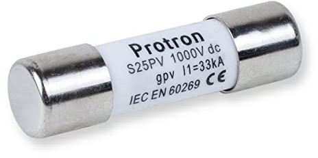 Protron DC Sicherungshalter-Sockel, Sicherungstrennschalter, Sicherungseinsatz 10x38 für PV Photovoltaikanlagen (Sicherungseinsatz 10A, 0% MwSt. gemäß §12 Abs. 3 UStG)