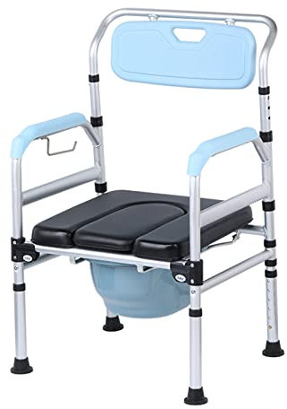 Klappbarer Toilettenstuhl - Toilettenstuhl mit Armlehne, Rückenlehne, U-förmiges Design für und ältere Menschen, ideal für die Dusche und den Einsatz am Bett, einfach zu