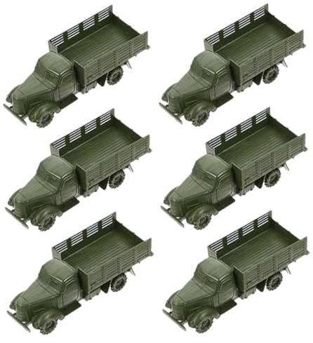 Gogogmee 6pcs Military Truck Model Toy Set Plastic Simulation Truck Toy for Kids Children’s Educational Play and Sand Table Display