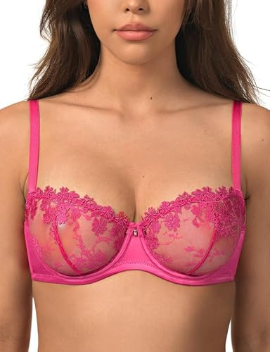 Wingslove Femme Soutien-Gorge avec Armature Dentelle Bralette Non Rembourré Transparent