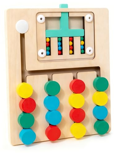 QINGYIWL Spiele für Demenzkranke, Senioren Beschäftigung, Holz Demenz Spiele, Aktivitäten für Senioren Farb-Memory für Erwachsene Demenz Patienten(C)