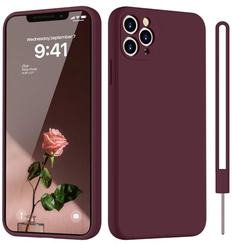 HGH für iPhone 11 Pro Hülle Silikon Case,Ultra Dünn Slim mit Microfiber, Kratzfeste Rundumschutz Case Schutzhülle Hülle für iPhone 11 Pro 5.8'' Dunkel Rot