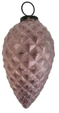 Antikas - Weihnachtskugel Tropfen lila, strukturiert matt, 15 cm - handgemacht in Indien