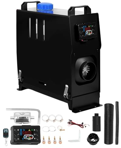 XYJBHB Diesel Standheizung 12V 5KW-8KW Luftheizung, Diesel Air Heater mit LCD-Display & Fernbedienung, Luft-Heizgerät inkl. Schalldämpfer für Wohnmobil, Wohnwagen, LKW, Boot und Bus (8KW Schwarz)