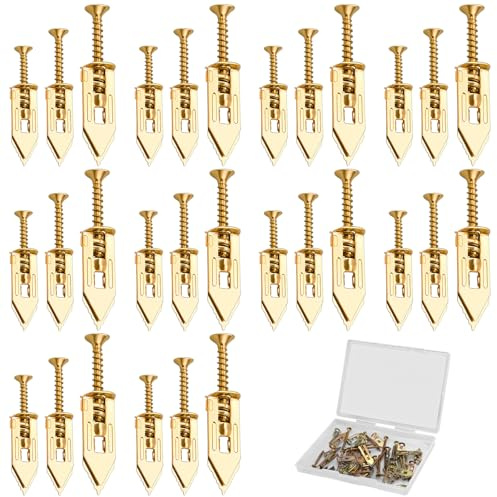 60-teiliges Hochleistungs-Selbstbohrende Anker-Set – 3 Größen, Dübel ohne Bohren mit Schrauben, Metallschrauben und Anker-Set, verzinkter Stahl, kein Bohren oder Löcher in der Wand erforderlich