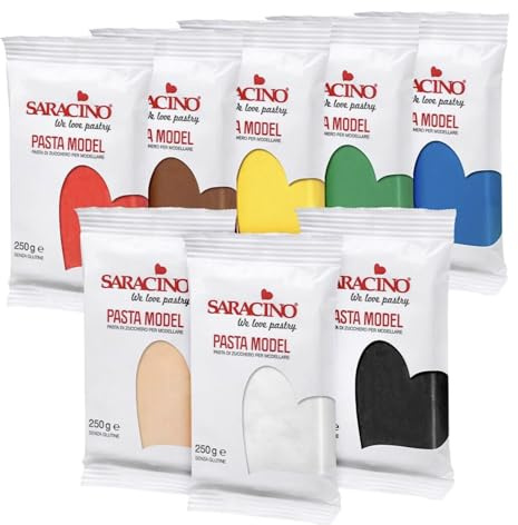 Art of Cake® Saracino Modelling Paste Pick & Mix Any 2 Colours (2x250g) - Premium Italian Sugar Paste for Cake Toppers Figures Flowers - Gluten Free - Used by Professional Cake Designers