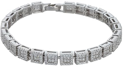 Akzent Armband Damen - Premium Armband Damen in Schwarz aus 925/- Silber, rhodiniert, 100% Wasserfest & Hautverträglich