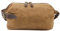 Neuleben Kulturtasche Wasserdicht Vintage Canvas Leder Damen Herren Kosmetiktasche Kulturbeutel für Reise Urlaub (Braun)