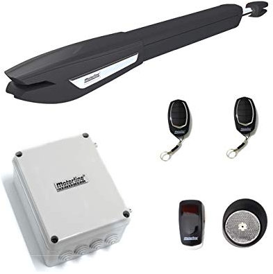 Kit profesional motor para puerta batiente 1 hoja Motorline Jag 400 para automatizar puertas y cancelas batientes de hasta 4 metros y 300kg, motor electromecanico alta fuerza de empuje