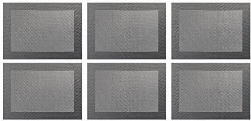 ASA Selection 78056076 Weboptik Tischset, 46 x 33 cm, Polychlorid, grau (6 Stück)
