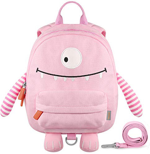 GAGAKU Kinderrucksack mit Brustgurt Mini Cartoon Kinder Rucksack für Mädchen 1-4 Jährige - Rose