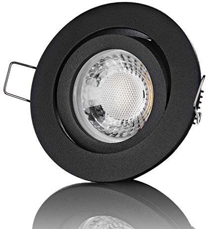 lambado® Premium LED Spot Dimmbar Schwarz - Hell & Sparsam inkl. 230V 5W GU10 Strahler warmweiß - Moderne Beleuchtung durch zeitlose Einbaustrahler/Deckenstrahler