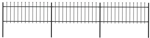 vidaXL Gartenzaun mit Speerspitze Stahl 537 x 80 cm Schwarz