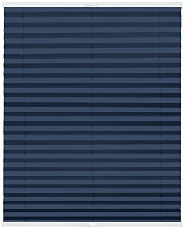 Lichtblick Plissee Verdunkelung ohne Bohren Blau 40 cm x 100 cm (B x L) | Plissee Klemmfix nach Maß, verspannt, blickdicht, Made in Germany, Verdunklungsplissee, grün, Klemmbar