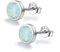 Weiße Opal Ohrstecker für Frauen, 925 Sterling Silber Mode Geschenk Schmuck mit Box Hypoallergene Silber Ohrringe Damen Mädchen Tochter Geschenke zum Geburtstag