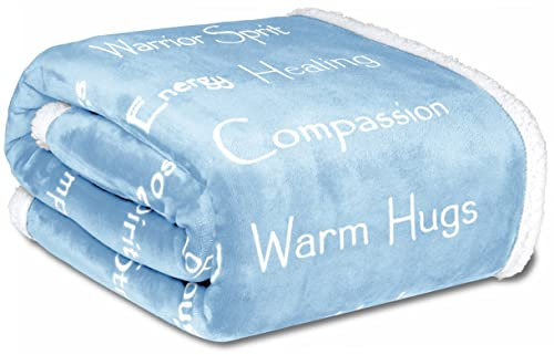 WOLF CREEK BLANKET Co. Mitgefühlsdecke – Stärke Mut Super weiche warme Umarmungen, Geschenk Decke Plüsch Heilung Gedanken Positive Energie Liebe & Hoffnung mit flauschigem Komfort (127 x 165 cm, LT