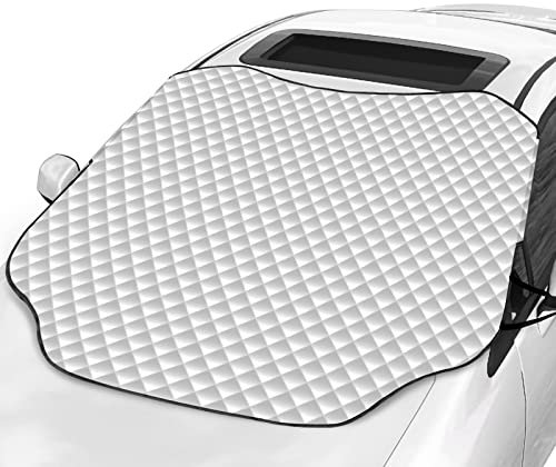 Favoto Windschutzscheibenabdeckung Frostschutz Auto Magnetische Faltbare Autoscheibenabdeckung Eisschutz Frontscheibenabdeckung UV-Schutz für Staub Schnee (147x116cm)