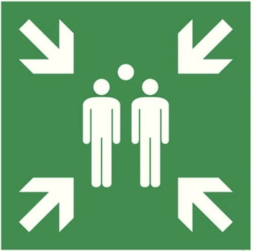 Schild Sammelplatz 30x30 cm Alu Nachleuchtend