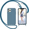 Nupcknn Liquid Silikon Handykette Hülle für iPhone 11 Pro Hülle Silikon Necklace(abnehmbar) Hülle mit Kordel zum Umhängen Handy Schutzhülle mit Band (Ziegelblau)