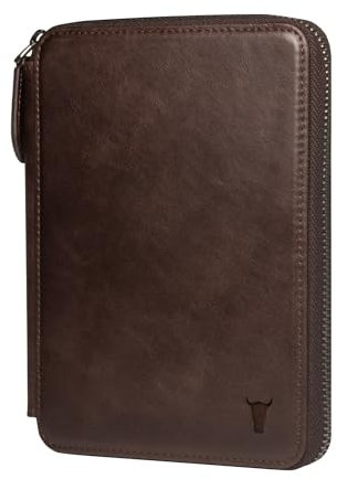 TORRO Reisebrieftasche - Reisebrieftasche aus echtem Leder mit Reisepasshalter und abnehmbarem Kartenhalter (Dunkelbraun)