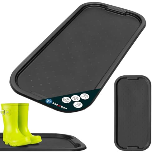 KOTARBAU® Bandeja de Goteo para Zapatos, 79 x 39 cm, Color Negro, Bases escurridoras, Bandeja con Borde Elevado para secar Calzado, Posazapatos
