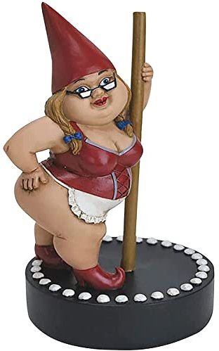 Lustige Gartenzwerg Figuren für den Außenbereich, Pole Dancing Gnom Statue, Harz Gartenzwerg Statuen für Garten, Terrasse, Hof, Rasen-Dekoration, lustiges Geschenk für Freund (B2)