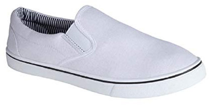 GladRags Mens Slip on Canvas Summer Shoes, Pumps, Trainers, White, Size 11