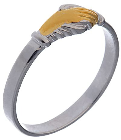 Holyart Ring Heilige Rita zweifarbig Silber 925, 18 mm (0.71 inc.) - DE 57