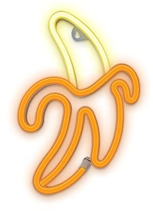 Neon LED Zeichen Licht Batterie/USB LED Licht Home Leuchtschild Nachtlicht Banane - Weiß/Gelb
