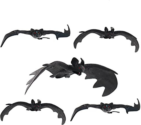 Funklu Halloween Chauves Souris, Halloween DéCoration Chauves-Souris, 3D Chauves Souris Suspendues Halloween, Doux et Durable Décoration pour Halloween(6 Pièces)