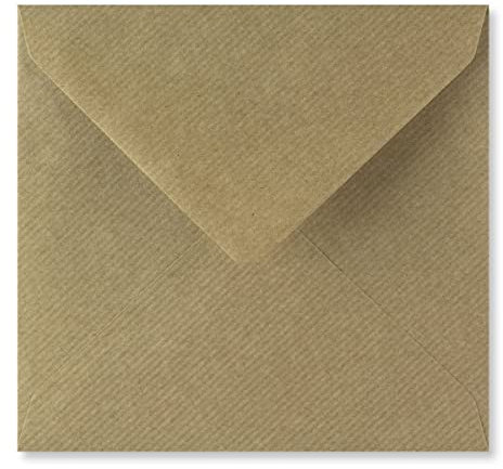 Briefumschläge für Grußkarten, Hochzeitseinladungen und Bastelarbeiten, 155 x 155 mm, gerippt, 10 Stück