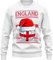 England Christmas Jumper Sweatshirt Unisex Mens and Womens Funny Santa Hat Flag with Football Xmas Fair Isle Ugly Sweater World Champions Gift Cup 2022, L, White