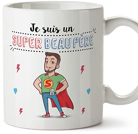 Mugffins Tasses pour BEAU-PÈRE - En Français - Cadeau original pour BEAU-PÈRE - Super Famille - 11 oz / 330 ml