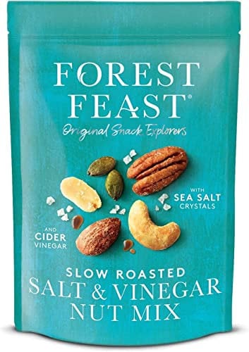 Forest Feast Slow Roasted Salt & Vinegar Nut Mix 1kg | Sea Salt & Cider Vinegar Roasted Nut Mix with Cashews, Almonds, Peanuts, Pecans & Pumpkin Seeds | Vegan Snack