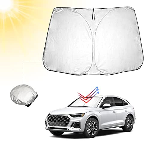 BIBIBO Audi Q5 Frontscheibenabdeckung Kompatibel mit Audi Q5 2017-2024, Sonnenschutz Auto Frontscheibe Faltbar, Hitzeschutz Auto gegen UV-Strahlen