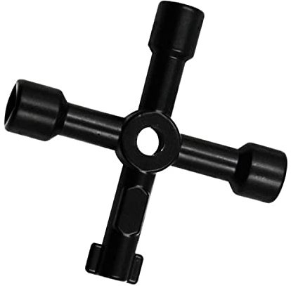 Multi-Functional Universal Cross Key, 4-Way Multifunction Key Universal Sillcock Key Water Key Meter Box Key Gas Key Radiator Key Alloy Gas Water Meter Key Wrench for Electric Gas Meter Box Sillcock