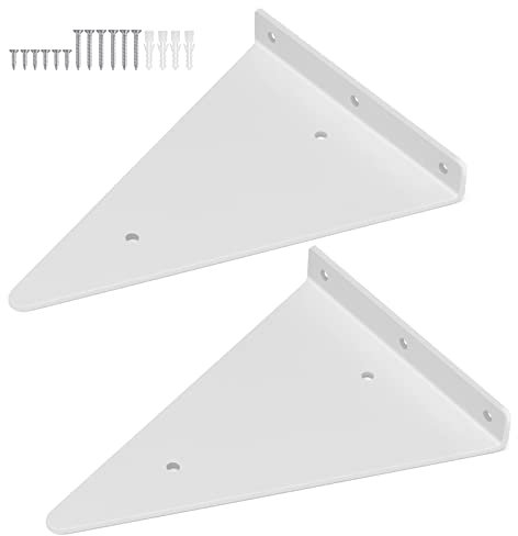 Schwebende Regalhalterungen,2 Stück Unsichtbare verdeckte Wandhalterung Metall Regal Halterung Schwerlastträger Schwerlast Regalhalterung Regalträger für Bücherregale Küchenregale 170mm*230mm (Weiß)