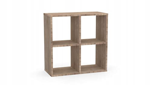 KLX Würfelregal Sonoma 2x2 – Regal Würfel mit 4 Fächern - Raumteiler Regal 67,26 x 67,4 cm - Bücherregal für Wohnzimmerund Büro